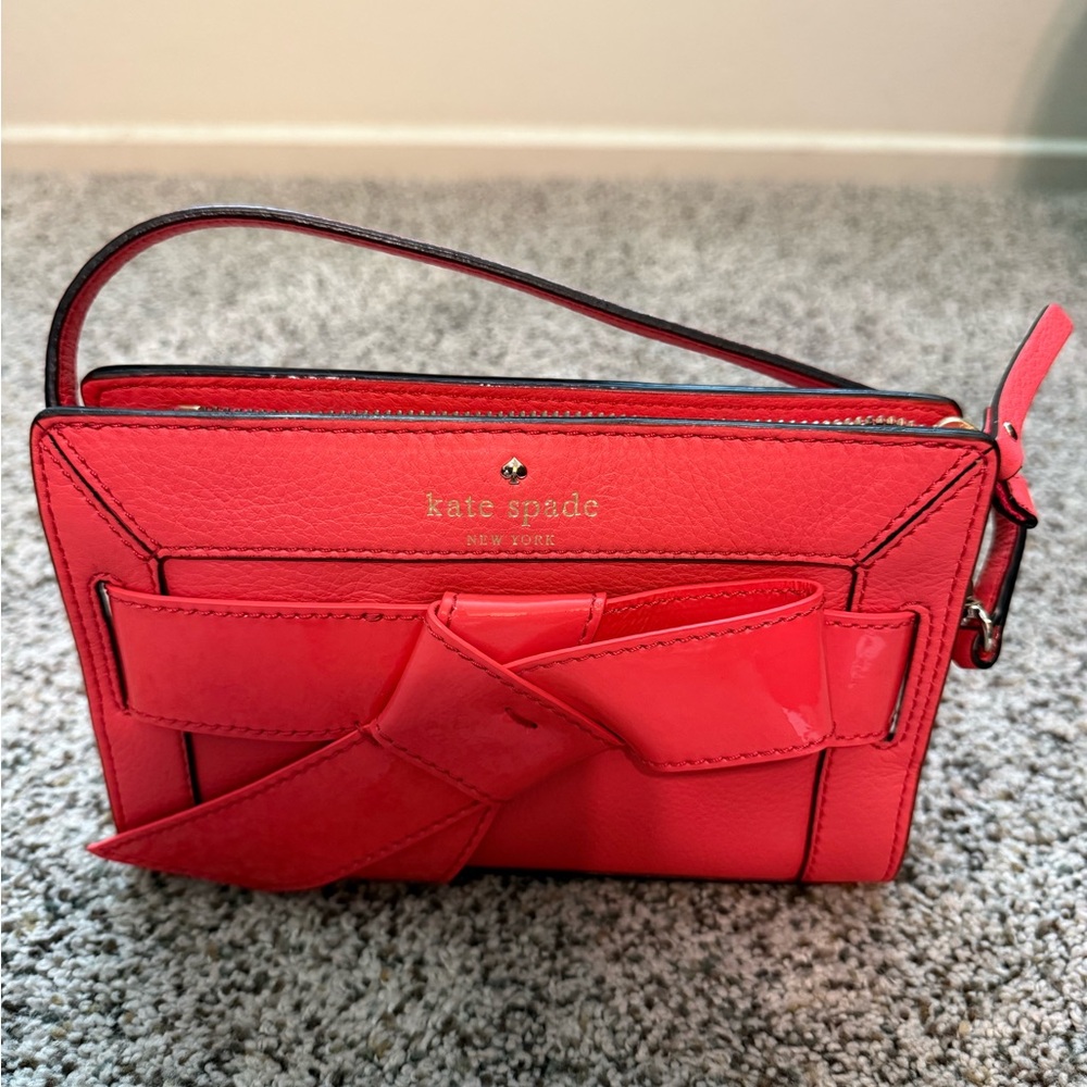 Kate Spade Vibrant Coral Mini Bag with Bow